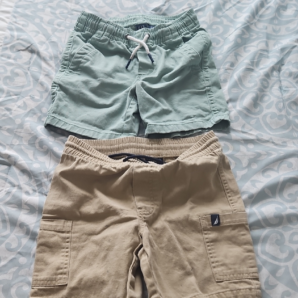 Nautica Kids' Green and Tan Shorts Duo